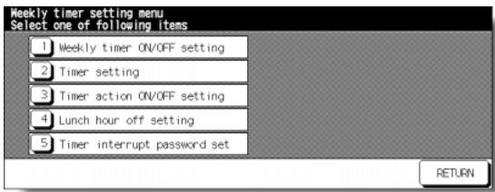 KONICA MINOLTA 7255 - Weekly Timer Setting Menu Screen - 1