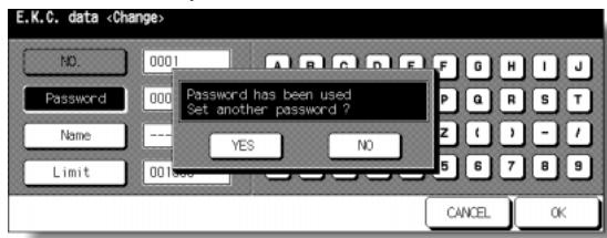 KONICA MINOLTA 7255 - Password Duplication Screen - 1