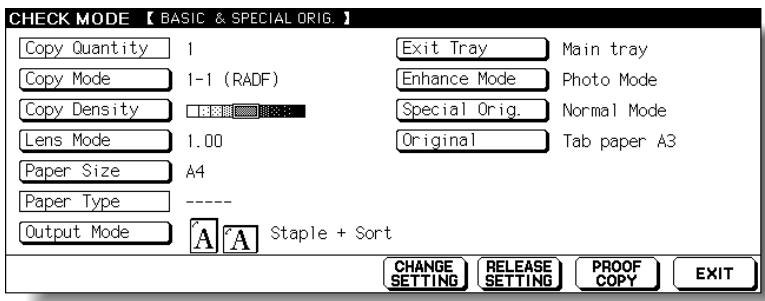 KONICA MINOLTA 7255 - Press [CHECK] on the control panel. - 2
