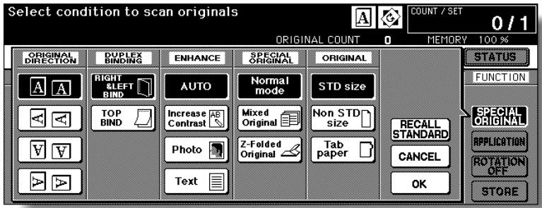 KONICA MINOLTA 7255 - Check and specify the original set direction and binding mode. - 1