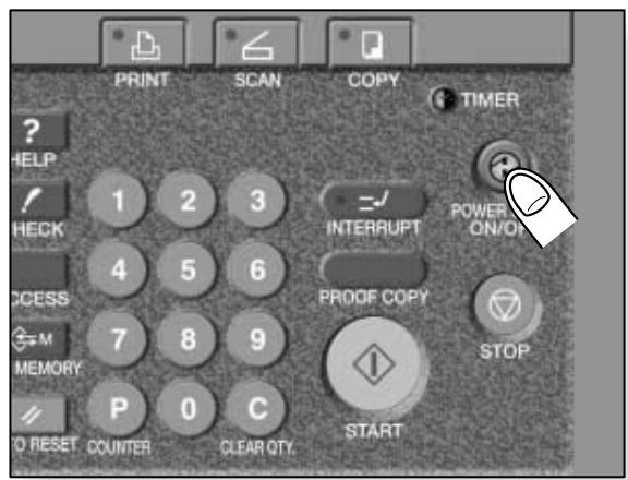 PRINT SCAN COPY TIMER ? HELP 1 2 3 HECK INTERRUPT POWER ON/OFF 4 5 6 ACCESS PROOF COPY M 7 8 9 MEMORY STOP P 0 C O RESET COUNTER CLEAR QTY. START