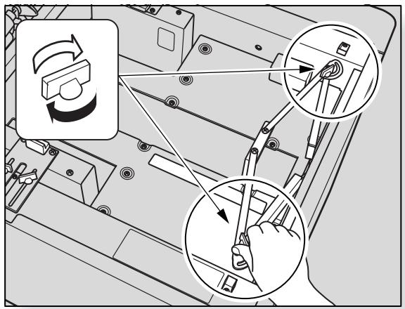 Technical diagram showing mechanical assembly with labeled parts and directional arrows indicating motion or assembly steps