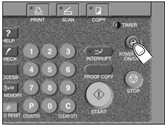 PRINT SCAN COPY TIMER ? HELP 1 2 3 HECK 4 5 6 ACCESS 7 8 9 M MEMORY P 0 C TO RESET. COUNTER CLEAR QTY. INTERRUPT PROOF COPY START POWER ON/OFF STOP
