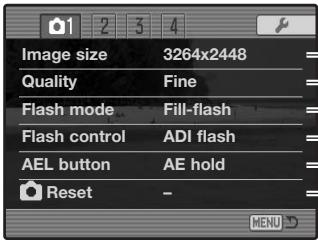 KONICA MINOLTA DIMAGE A2 - Navigating the Recording Menu - 5
