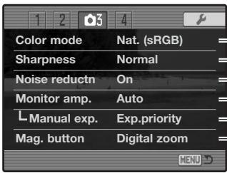 KONICA MINOLTA DIMAGE A2 - Navigating the Recording Menu - 7