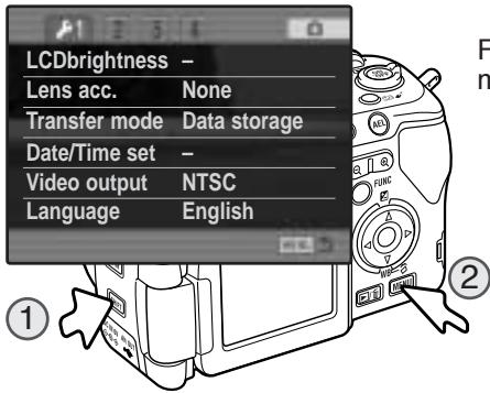 KONICA MINOLTA DIMAGE A200 - SETTING THE MENU LANGUAGE - 1
