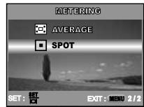 KONICA MINOLTA DIMAGE E500 - Selecting the Metering Mode - 2