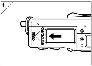 KONICA MINOLTA DIMAGE G400 - Installation de la batterie (fournie) - 1