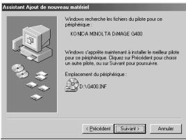 KONICA MINOLTA DIMAGE G400 - Installation du logiciel pilote de l'usb - 4