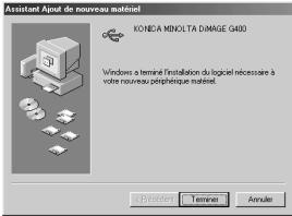 KONICA MINOLTA DIMAGE G400 - Installation du logiciel pilote de l'usb - 5
