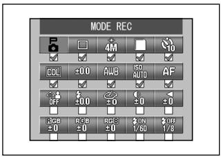 KONICA MINOLTA DIMAGE G400 - Spécification des réglages personnalisés - 1