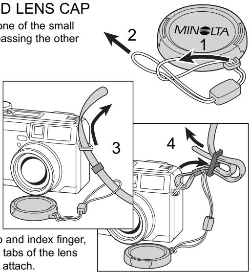 KONICA MINOLTA DIMAGE S304 - ATTACHING THE NECK STRAP AND LENS CAP - 2