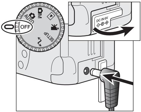 KONICA MINOLTA DIMAGE S304 - Do not change the power supply while the camera is on. Always turn off the camera before changing between power supplies. - 1