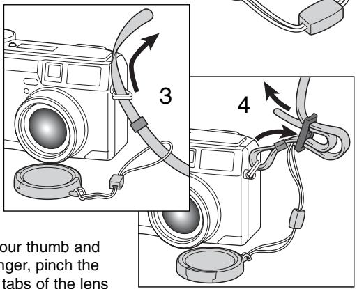 KONICA MINOLTA DIMAGE S404 - ATTACHING THE NECK STRAP AND LENS CAP - 3
