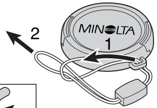KONICA MINOLTA DIMAGE S404 - ATTACHING THE NECK STRAP AND LENS CAP - 2