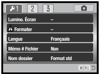 KONICA MINOLTA DIMAGE X60 - NAVIGATION DANS LE MENU RÉGLAGES - 4