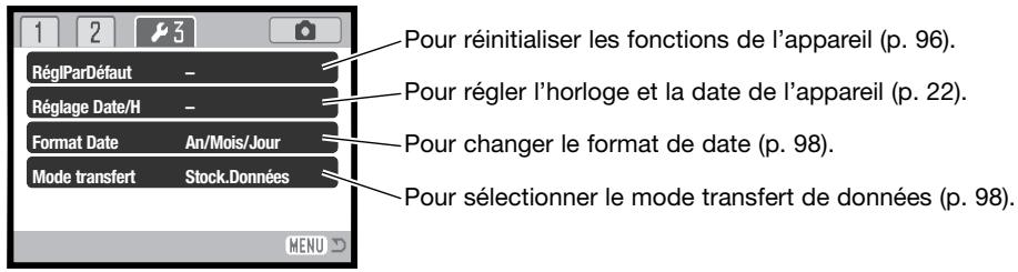 KONICA MINOLTA DIMAGE XG - NAVIGATION DANS LE MENU RÉGLAGES - 9