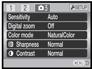 KONICA MINOLTA DIMAGE Z20 - Navigating the recording menus - 18