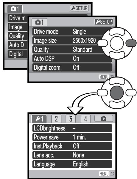 KONICA MINOLTA DIMAGE Z20 - Opening the setup menu - 1