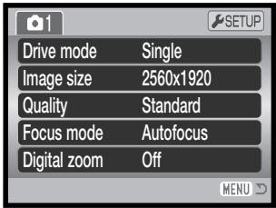 KONICA MINOLTA DIMAGE Z20 - Navigating the recording menus - 12