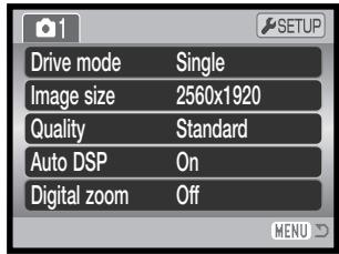 KONICA MINOLTA DIMAGE Z20 - Navigating the recording menus - 10