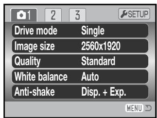 KONICA MINOLTA DIMAGE Z5 - Navigating the recording menus - 13