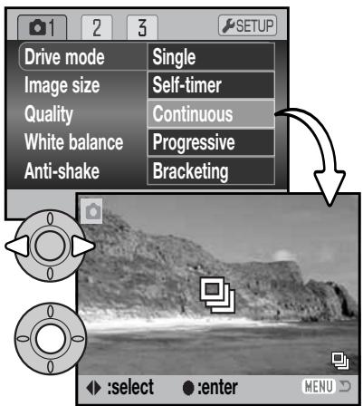 KONICA MINOLTA DIMAGE Z5 - Using the Continuous-advance modes - 1