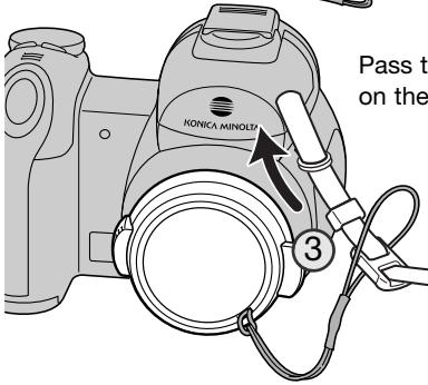 KONICA MINOLTA DIMAGE Z5 - Attaching the strap and lens cap - 2