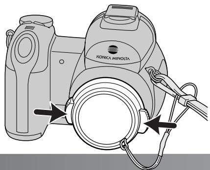 KONICA MINOLTA DIMAGE Z5 - Attaching the strap and lens cap - 4