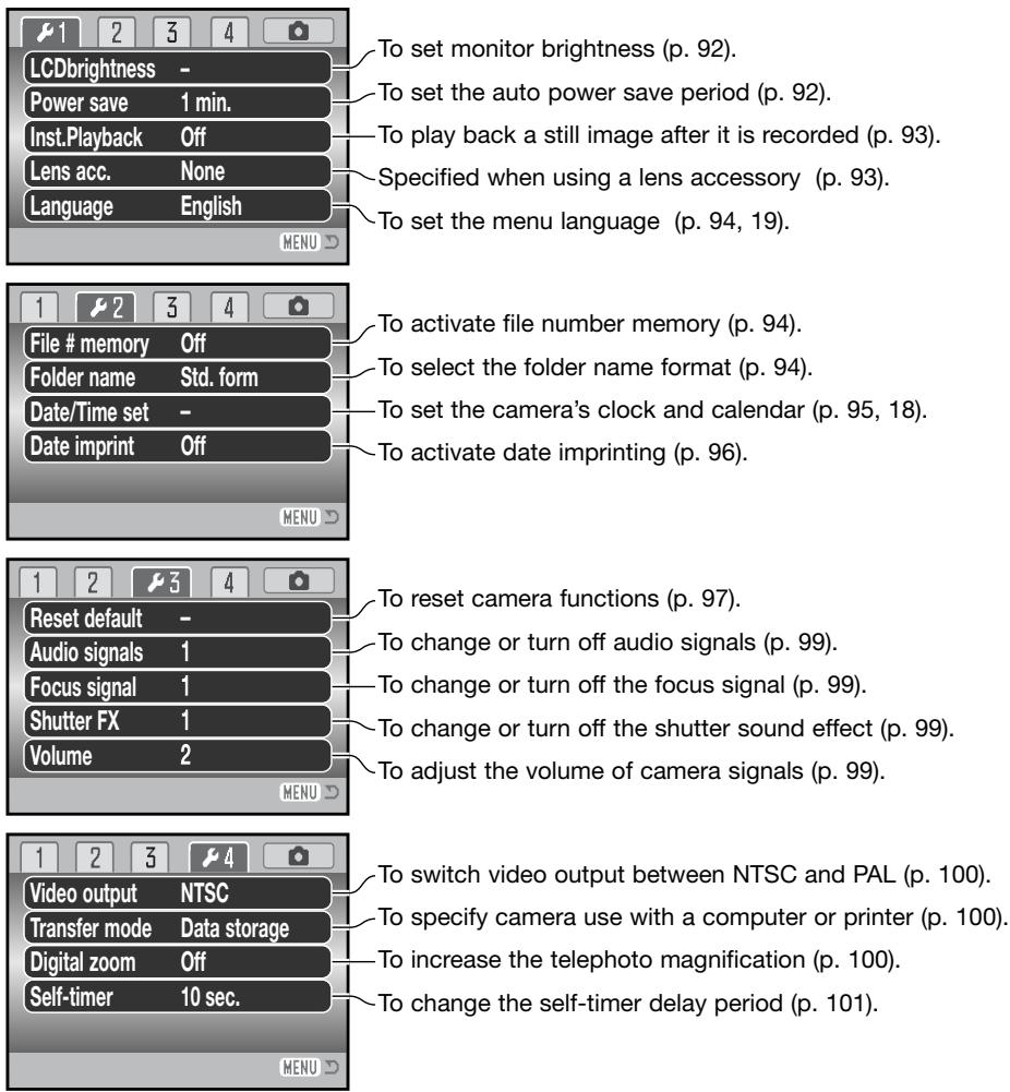 KONICA MINOLTA DIMAGE Z5 - Navigating the setup menu - 8