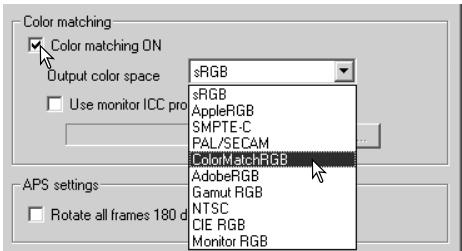 KONICA MINOLTA DIMAGE SCAN DUAL III - Setting the output color space - 1