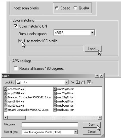 KONICA MINOLTA DIMAGE SCAN DUAL III - Setting the monitor ICC profile - 1