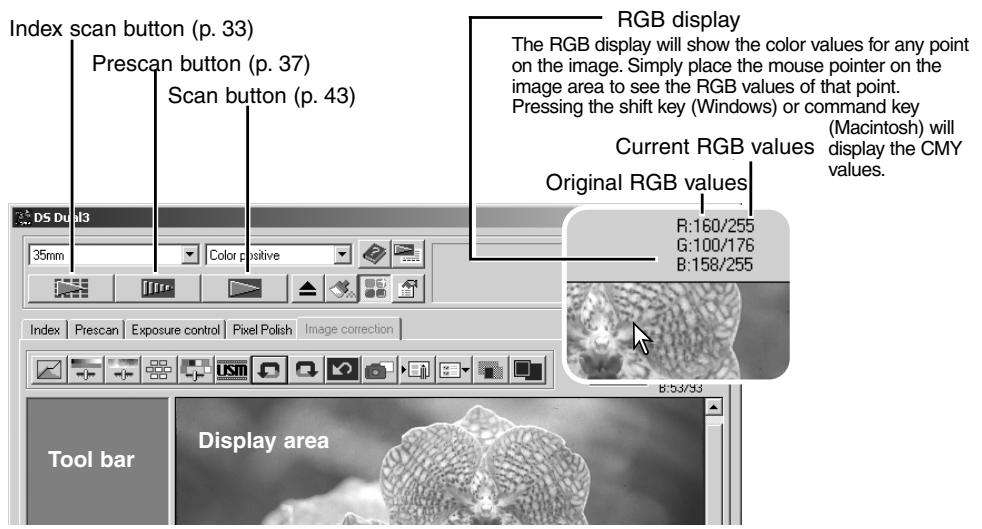 KONICA MINOLTA DIMAGE SCAN DUAL III - Main window and image-correction tab - 1