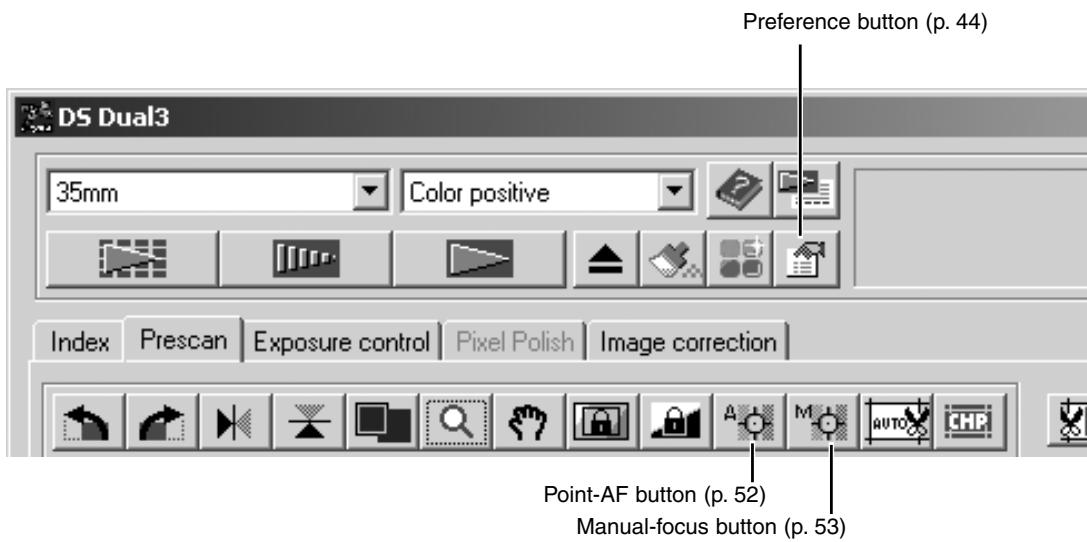 KONICA MINOLTA DIMAGE SCAN DUAL III - Focusing the scanner - More prescan functions - 1