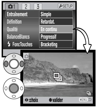 KONICA MINOLTA DIMAGE Z3 - Utilisation des modes d'entraînement en continu - 1