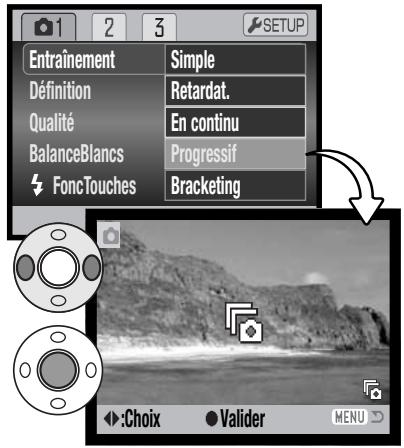 KONICA MINOLTA DIMAGE Z3 - Utilisation des modes d'entraînement progressif - 1