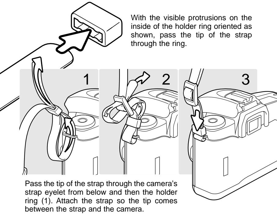 KONICA MINOLTA DYNAX 40 - ATTACHING THE STRAP - 1