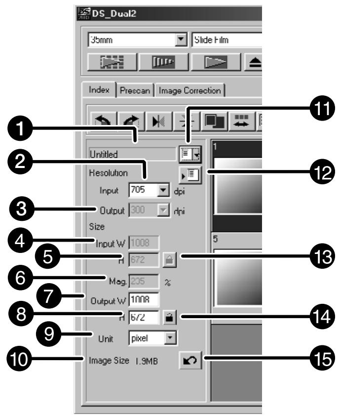 KONICA MINOLTA SCAN DUAL II - The Scan Settings part window – Names of parts - 1