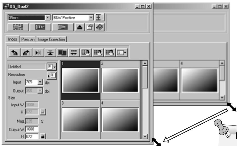 KONICA MINOLTA SCAN DUAL II - Changing the Window Size - 1