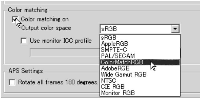 KONICA MINOLTA SCAN DUAL IV - Setting the output color space - 1