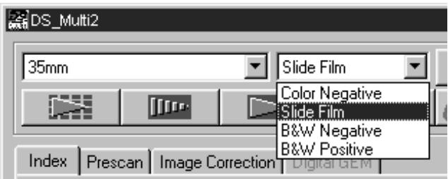 KONICA MINOLTA SCAN MULTI II SOFTWARE - SELECTING THE FILM TYPE - 1