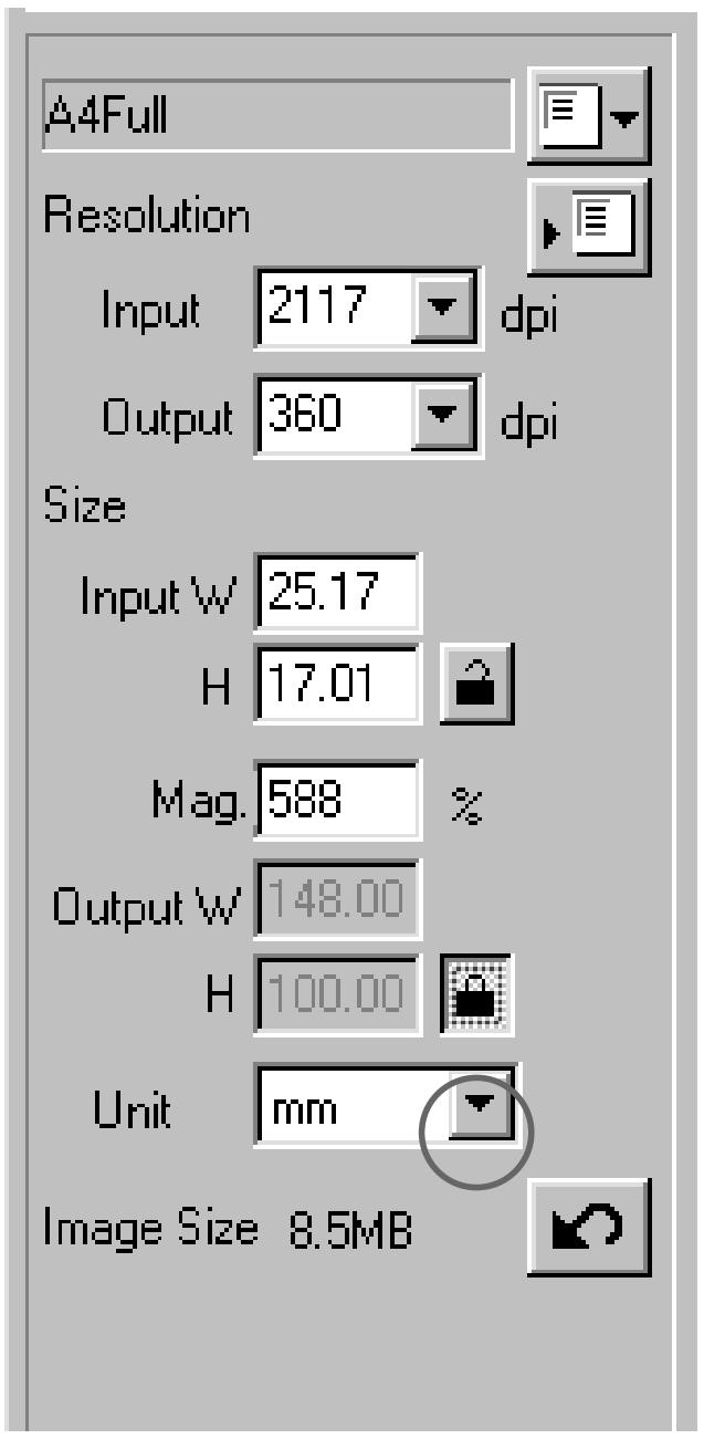 KONICA MINOLTA SCAN MULTI II SOFTWARE - EXAMPLE OF THE SCAN SETTING - WHEN PRINTING A SCANNED IMAGE - 1