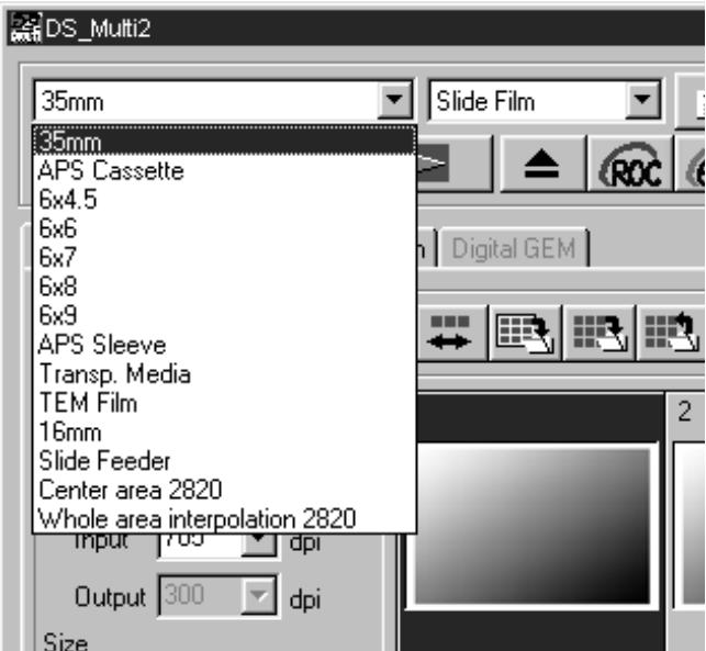 KONICA MINOLTA SCAN MULTI II SOFTWARE - SELECTING THE FILM FORMAT - 1