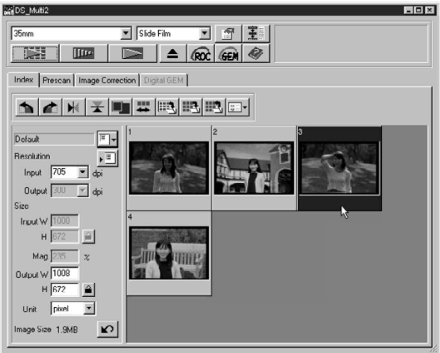 KONICA MINOLTA SCAN MULTI II SOFTWARE - SELECTING INDEX IMAGE - 1
