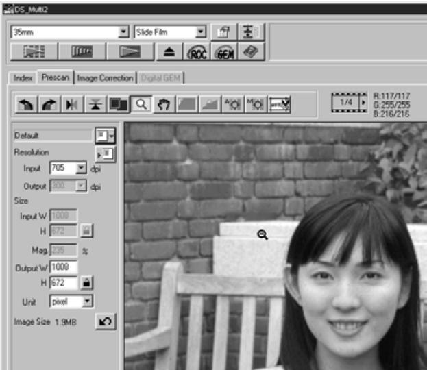 KONICA MINOLTA SCAN MULTI II SOFTWARE - Click on  in the Prescan window. - 2