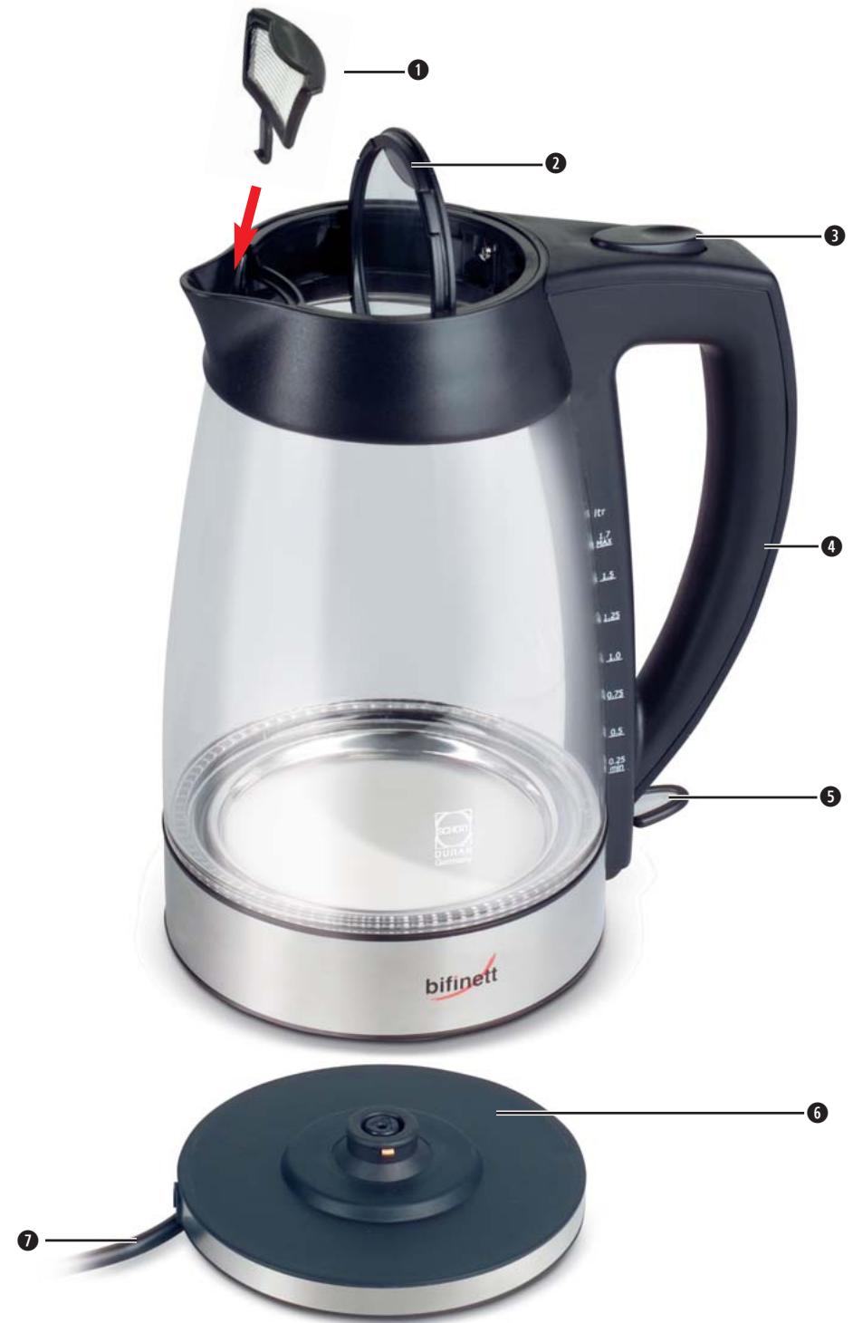 BIFINETT KH 1142 ELECTRIC KETTLE - 1
