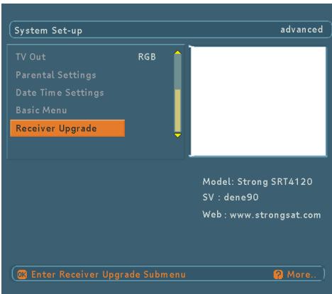 STRONG SRT 4120 - RECEIVER UPGRADE OVER THE SATELLITE - 1