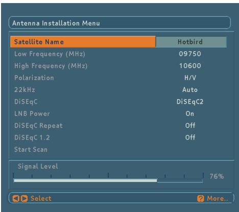 STRONG SRT 4120 - 6.4.1.ANTENNA INSTALLATION MENU - 1