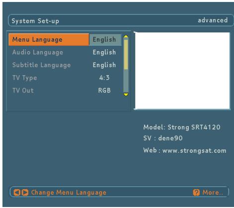 STRONG SRT 4120 - SYSTEM SET-UP MENU - 1
