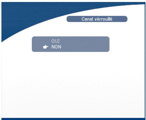 Canal vérrouillé OUI NON
